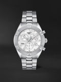 Tissot PR 100 Sport Chic Chronograph Diamonds Mother of Pearl Dial Silver Steel Strap Watch for Women - T101.917.11.116.00