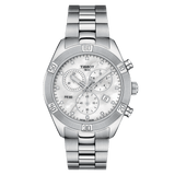 Tissot PR 100 Sport Chic Chronograph Diamonds Mother of Pearl Dial Silver Steel Strap Watch for Women - T101.917.11.116.00