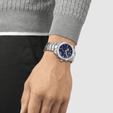 Tissot PR 100 Sport Quartz Chronograph Blue Dial Silver Steel Strap Watch For Men - T101.617.11.041.00