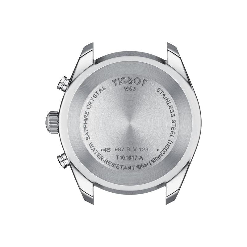 Tissot PR 100 Sport Quartz Chronograph Black Dial Black Leather Strap Watch For Men - T101.617.16.051.00