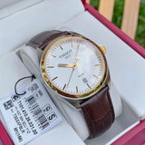 Tissot T Classic PR 100 Quartz White Dial Brown Leather Strap Watch for Men - T101.410.26.031.00