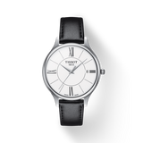 Tissot Bella Ora Round White Dial Black Leather Strap Watch For Women - T103.210.16.018.00