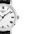 Tissot Everytime Medium White Dial Black Leather Strap Watch For Men - T109.410.16.033.01