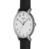 Tissot Everytime Desire Medium White Dial Black Leather Strap Watch For Men - T109.410.16.032.00