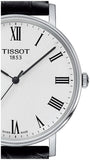 Tissot Everytime Medium White Dial Black Leather Strap Watch For Men - T109.410.16.033.01