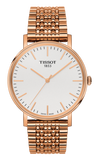 Tissot Everytime Medium White Dial Rose Gold Mesh Bracelet Watch For Men - T109.410.33.031.00