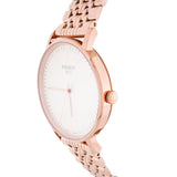 Tissot Everytime Medium White Dial Rose Gold Mesh Bracelet Watch For Men - T109.410.33.031.00