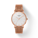 Tissot Everytime Medium White Dial Rose Gold Mesh Bracelet Watch For Men - T109.410.33.031.00