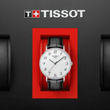 Tissot Everytime Large White Dial Black Leather Strap Watch For Men - T109.610.16.032.00