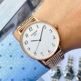 Tissot T Classic Everytime White Dial Rose Gold Mesh Bracelet Watch for Men - T109.610.33.032.00