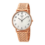 Tissot T Classic Everytime White Dial Rose Gold Mesh Bracelet Watch for Men - T109.610.33.032.00