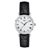 Tissot Everytime Small White Dial Black Leather Strap Watch For Women - T109.210.16.033.00