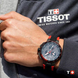 Tissot T Race Cycling Vuelta Black Dial Two Tone Rubber Strap Watch For Men - T111.417.37.441.01