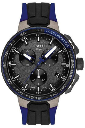 Tissot T Race Cycling Black Dial Two Tone Rubber Strap Watch For Men - T111.417.37.441.06