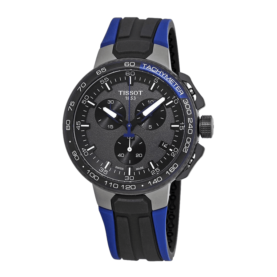 Tissot T Race Cycling Black Dial Two Tone Rubber Strap Watch For Men - T111.417.37.441.06