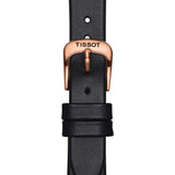 Tissot T Wave Black Dial Black Leather Strap Watch For Women - T112.210.36.051.00