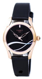 Tissot T Wave Black Dial Black Leather Strap Watch For Women - T112.210.36.051.00