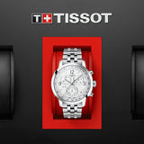 Tissot T Sport PRC 200 Chronograph White Dial Silver Steel Strap Watch For Men - T114.417.11.037.00