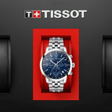 Tissot PRC 200 Chronograph Quartz Blue Dial Silver Steel Strap Watch For Men - T114.417.11.047.00