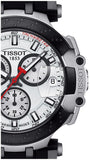 Tissot T Race Chronograph White Dial Black Silicon Strap Watch For Men - T115.417.27.011.00