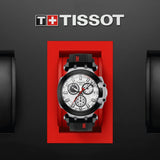 Tissot T Race Chronograph White Dial Black Silicon Strap Watch For Men - T115.417.27.011.00