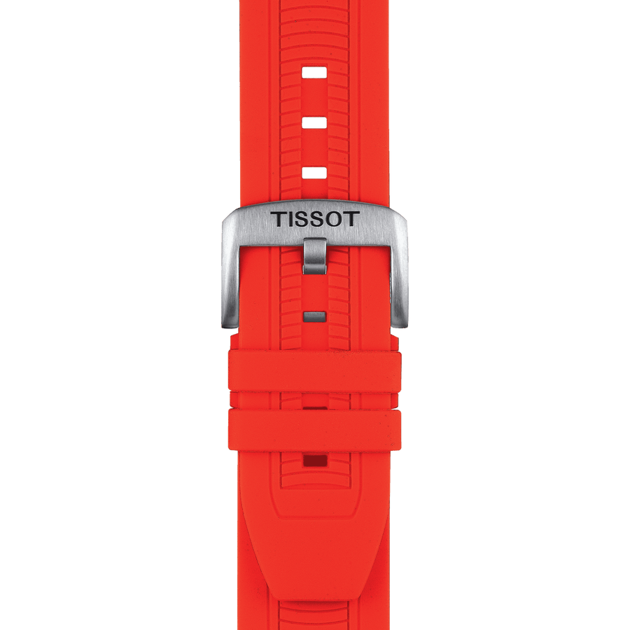 Tissot T Race Chronograph Black Dial Red Silicone Strap Watch For Men - T115.417.27.051.00