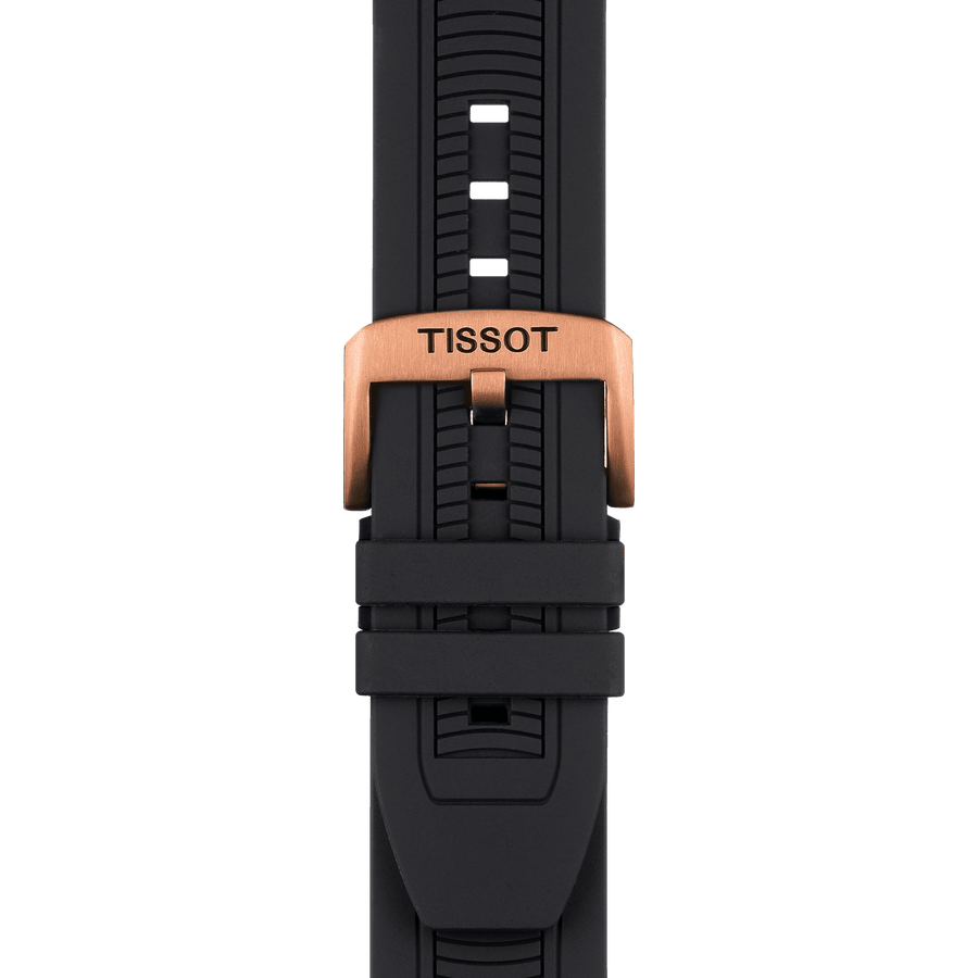Tissot T Race Chronograph Black Dial Black Silicone Strap Watch For Men - T115.417.37.051.00