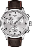 Tissot Chrono XL Silver Dial Brown Leather Strap Watch For Men - T116.617.16.037.00