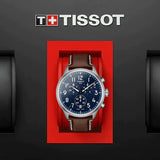 Tissot Chrono XL Vintage Blue Dial Brown Leather Strap Watch For Men - T116.617.16.042.00