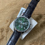 Tissot Chrono XL Chronograph Classic Green Dial Brown Leather Strap Watch For Men - T116.617.16.091.00