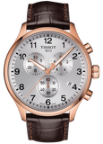 Tissot Chrono XL Classic Silver Dial Brown Leather Strap Watch For Men - T116.617.36.037.00