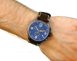 Tissot Chrono XL Blue Dial Brown Leather Strap Watch For Men - T116.617.36.047.00