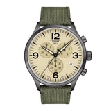 Tissot T Sport Chrono XL Beige Dial Khakhi Green Nylon Strap Watch for Men - T116.617.33.267.00