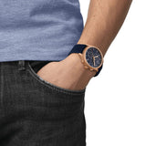 Fossil Neutra Chronograph Blue Dial Blue Leather Strap Watch for Men - FS5454