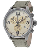 Tissot T Sport Chrono XL Beige Dial Green Nylon Strap Watch for Men - T116.617.37.267.00