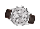 Tissot T Sport Chrono XL Classic Silver Dial Brown Leather Strap Watch For Men - T116.617.16.037.00