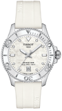 Tissot Seastar 1000 Quartz Mother of Pearl Dial White Rubber Strap Watch for Women - T120.210.17.116.00