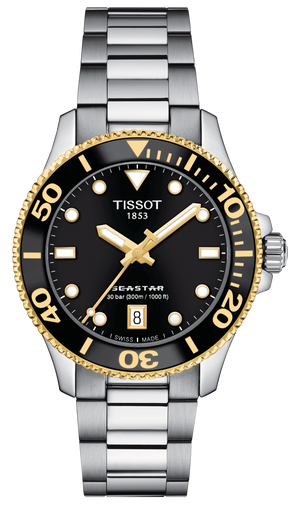 Tissot Seastar 1000 Quartz Black Dial Silver Steel Strap Watch For Men - T120.210.127.051.00