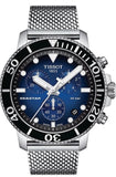 Tissot Seastar 1000 Chronograph Blue Dial Silver Mesh Bracelet Watch For Men - T120.417.11.041.02