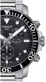 Tissot Seastar 1000 Chronograph Quartz Black Silver Steel Strap Watch For Men - T120.417.11.051.00