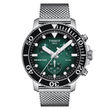 Tissot Seastar 1000 Chronograph Green Dial Silver Mesh Bracelet Watch For Men - T120.417.11.091.00