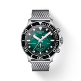 Tissot Seastar 1000 Chronograph Green Dial Silver Mesh Bracelet Watch For Men - T120.417.11.091.00