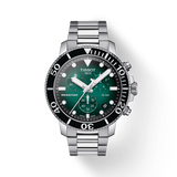 Tissot Seastar 1000 Chronograph Green Dial Silver Steel Strap Watch For Men - T120.417.11.091.01