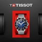 Tissot Seastar 1000 Chronograph Blue Dial Silver Mesh Bracelet Watch For Men - T120.417.11.041.02