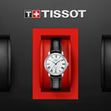 Tissot Carson Premium Automatic Lady White Dial Black Leather Strap Watch for Women - T122.207.16.033.00