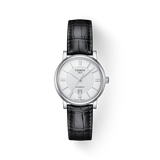 Tissot Carson Premium Lady Born to Be Brace Special Edition Silver Dial Black Leather Strap Watch for Women - T122.207.16.036.00