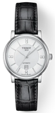 Tissot Carson Premium Lady Born to Be Brace Special Edition Silver Dial Black Leather Strap Watch for Women - T122.207.16.036.00