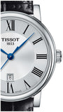 Tissot Carson Premium Lady Silver Dial Black Leather Strap Watch For Women - T122.210.16.033.00