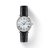 Tissot Carson Premium Lady Silver Dial Black Leather Strap Watch For Women - T122.210.16.033.00