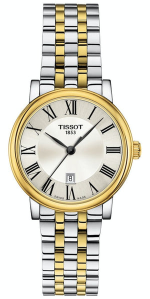 Tissot T Classic Carson Lady Premium White Dial Two Tone Steel Strap Watch For Women - T122.210.22.033.00